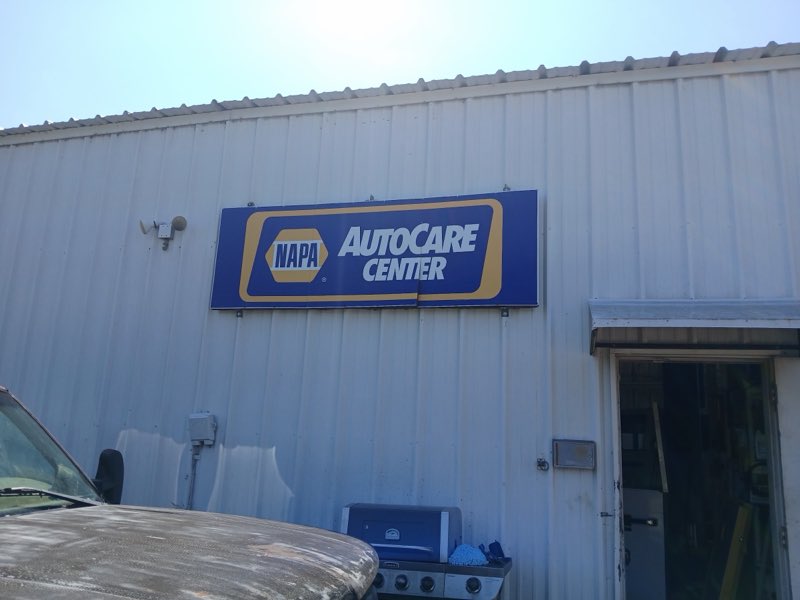 NAPA AutoCare Center sign mounted on the shop building